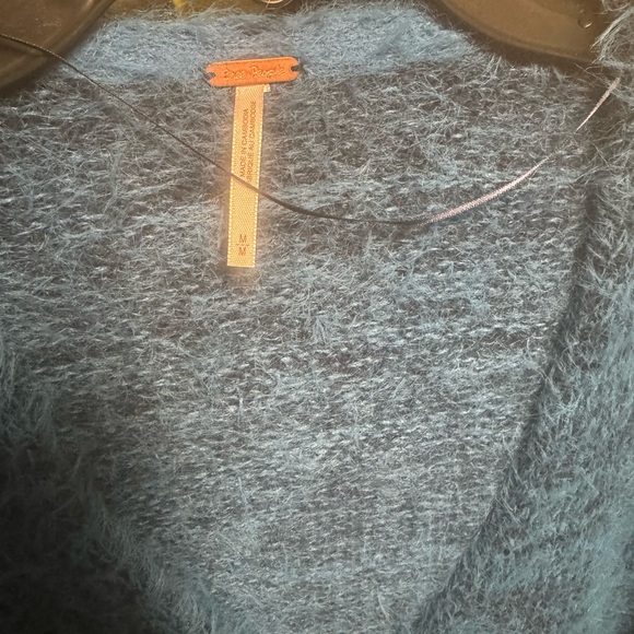 Free People Sparrow Pullover - Iris Teal Combo Size Med Retail $168 NWOT - Picture 6 of 6